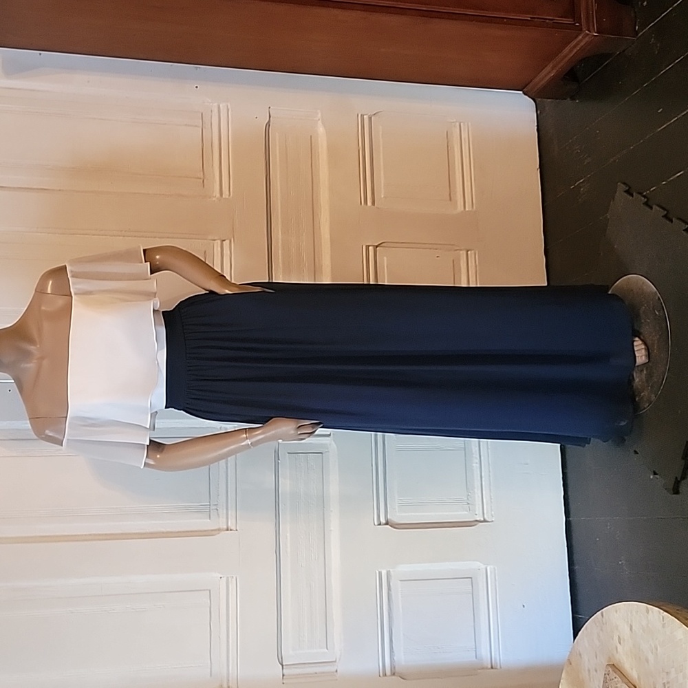 LEVKOFF  Navy & White Maxi
